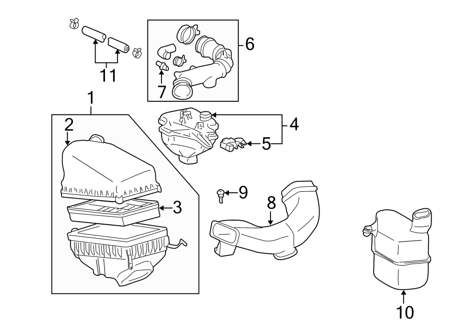 Diagram ENGINE / TRANSAXLE. AIR INTAKE. for your 2019 Toyota Corolla   