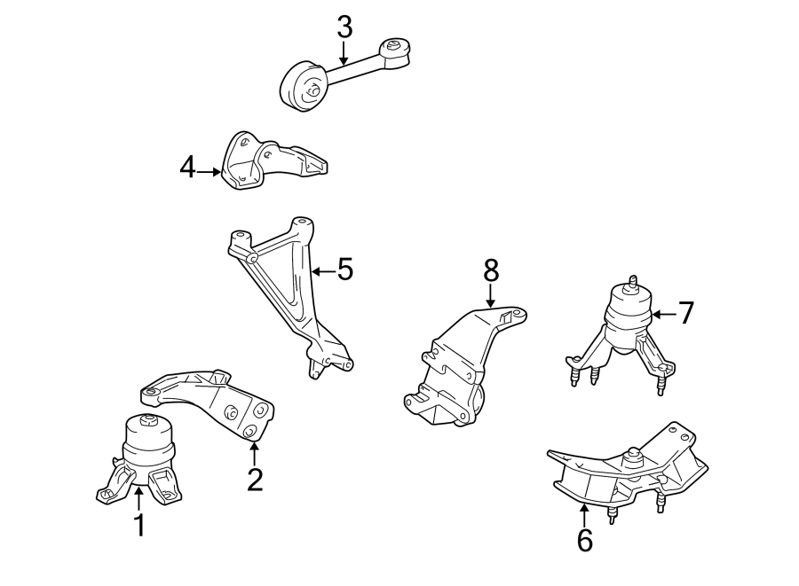 Diagram ENGINE / TRANSAXLE. ENGINE & TRANS MOUNTING. for your 2007 Toyota 4Runner   