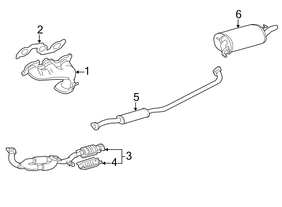 Diagram EXHAUST SYSTEM. EXHAUST COMPONENTS. MANIFOLD. for your 2022 Toyota Sequoia   