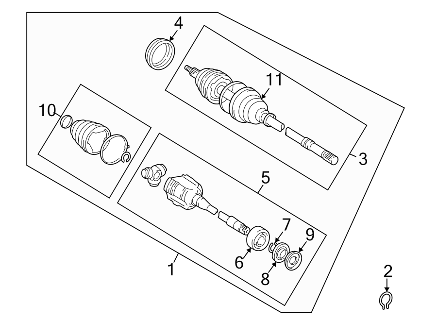 Diagram FRONT SUSPENSION. DRIVE AXLES. for your 2024 Toyota Corolla   