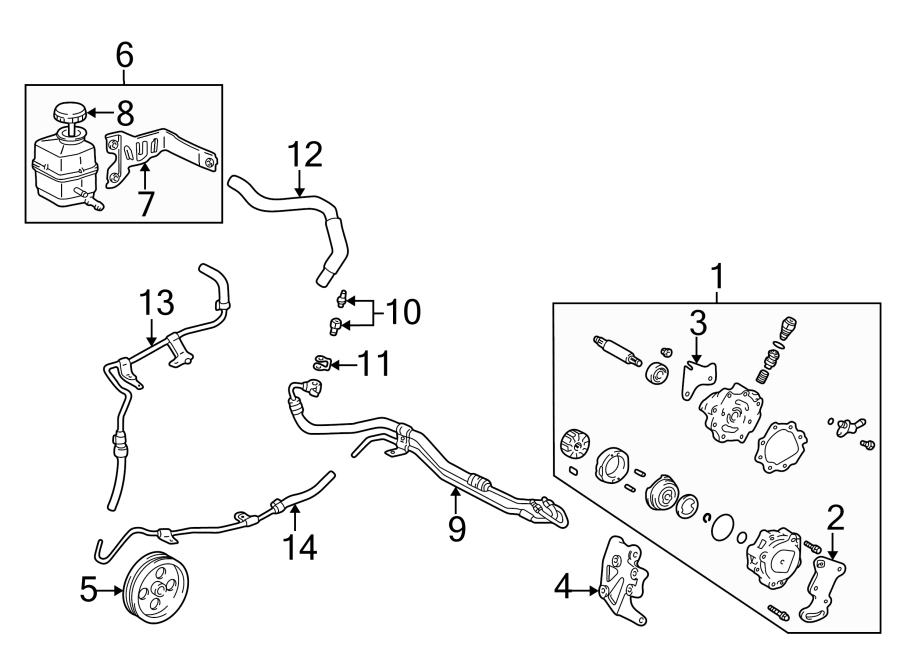 Diagram STEERING GEAR & LINKAGE. PUMP & HOSES. for your 2005 Toyota Solara 2.4L M/T SE COUPE 