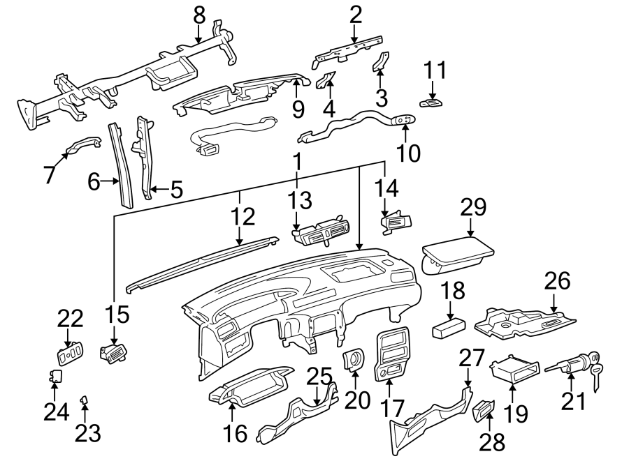 Diagram INSTRUMENT PANEL. for your 2018 Toyota 4Runner  TRD Off-Road Sport Utility 