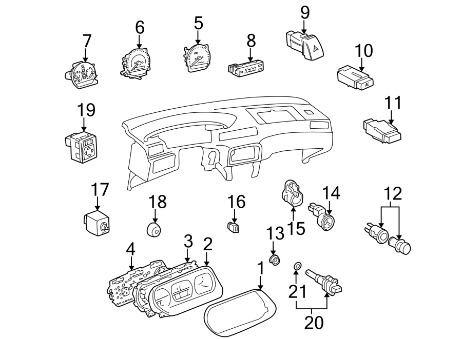 Diagram INSTRUMENT PANEL. CLUSTER & SWITCHES. for your 2016 Toyota 4Runner  SR5 Sport Utility 