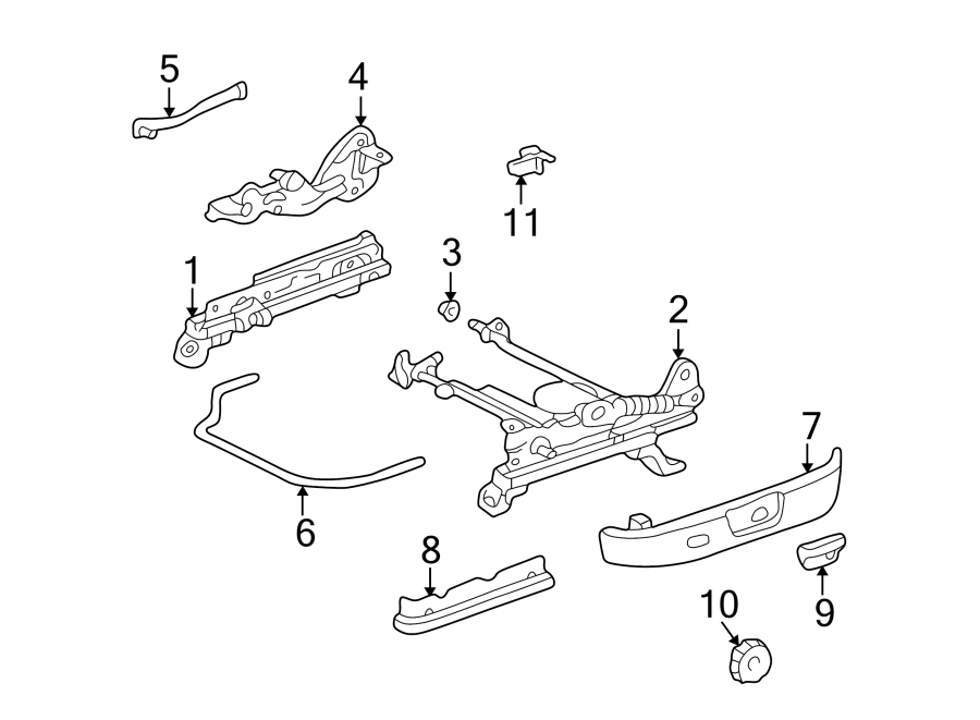 Diagram SEATS & TRACKS. TRACKS & COMPONENTS. for your 2016 Toyota Yaris   