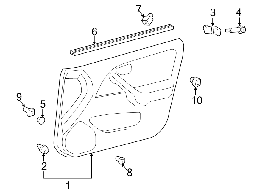 Diagram FRONT DOOR. INTERIOR TRIM. for your 2009 Toyota Yaris  Base Sedan 