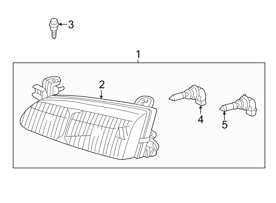 Diagram FRONT LAMPS. HEADLAMP COMPONENTS. for your 2008 Toyota Highlander  Sport Sport Utility 