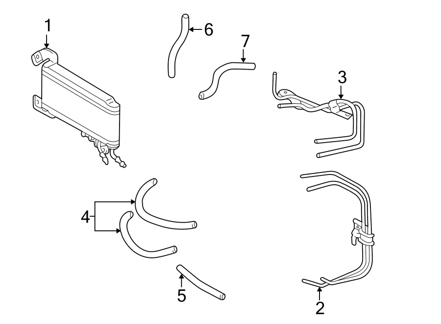 Diagram TRANS OIL COOLER. for your 2005 Toyota Sienna  CE Mini Passenger Van 