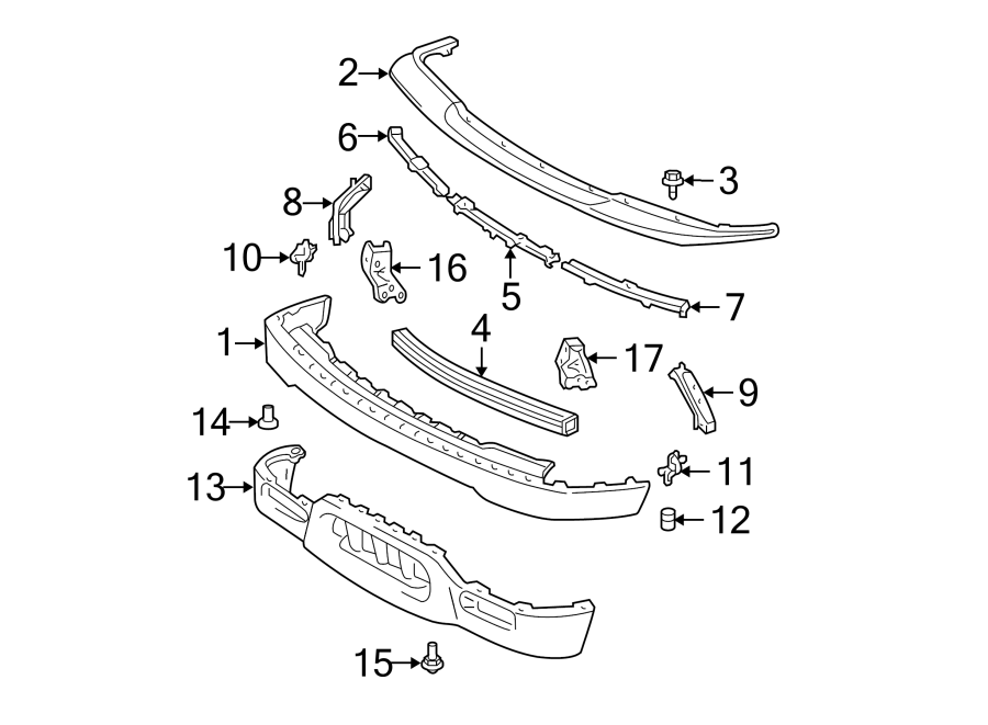 Diagram FRONT BUMPER. BUMPER & COMPONENTS. for your 2003 Toyota Echo   