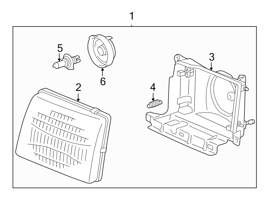 Diagram FRONT LAMPS. HEADLAMP COMPONENTS. for your Toyota