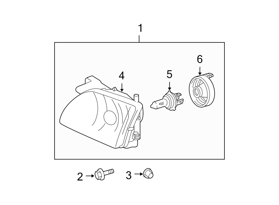 Diagram FRONT LAMPS. HEADLAMP COMPONENTS. for your Toyota