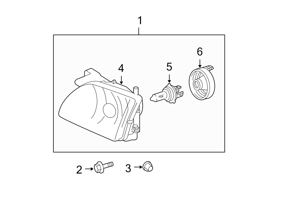 Diagram FRONT LAMPS. HEADLAMP COMPONENTS. for your Toyota