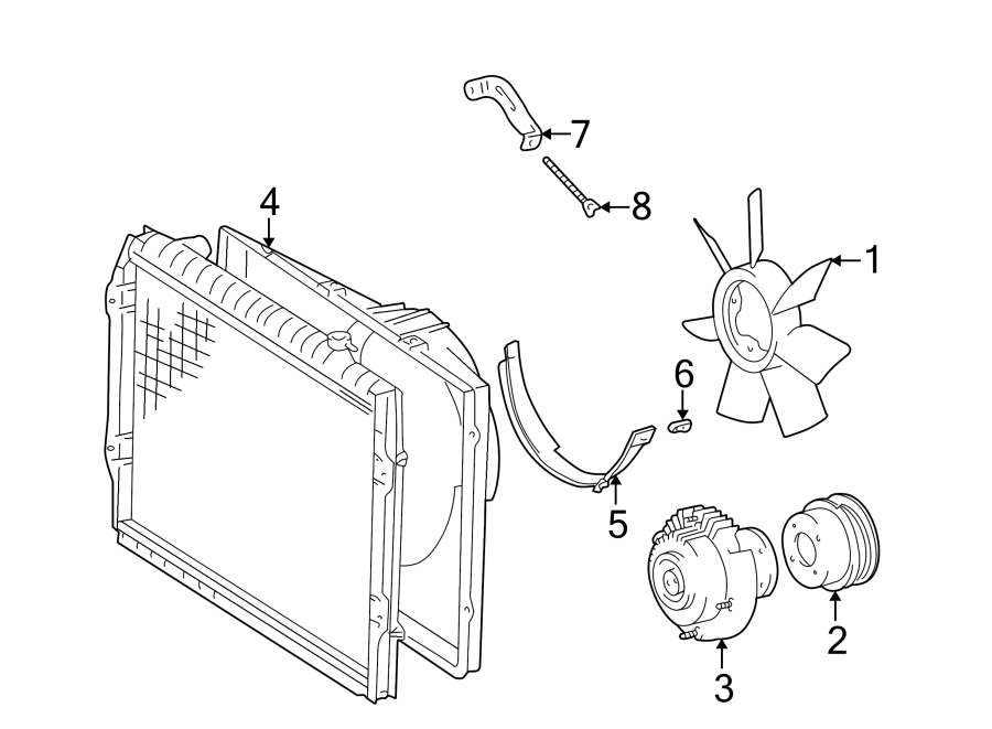 Diagram COOLING FAN. for your 2008 Toyota 4Runner 4.0L V6 A/T 4WD SR5 Sport Utility 