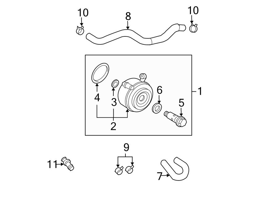 Diagram OIL COOLER. for your 2011 Toyota Sienna   