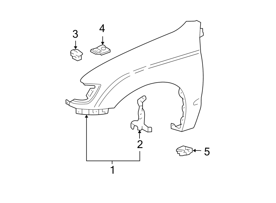 Diagram FENDER & COMPONENTS. for your Toyota Tacoma  