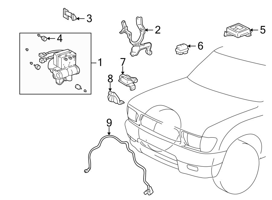 Diagram Abs components. for your 2008 Toyota Camry   