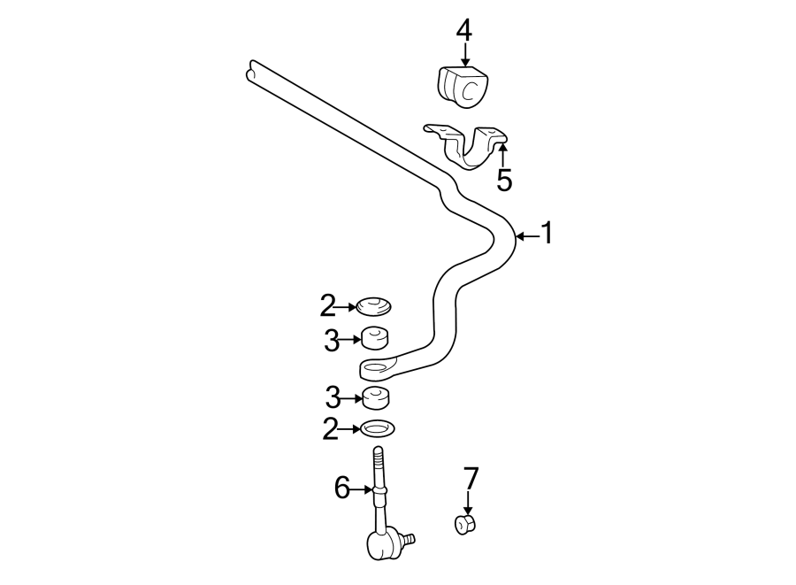 Diagram FRONT SUSPENSION. STABILIZER BAR & COMPONENTS. for your Toyota Tacoma  