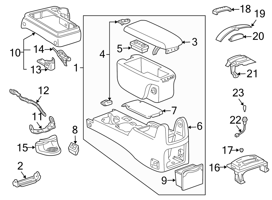 Diagram CONSOLE. for your 2007 Toyota Highlander  Base Sport Utility 