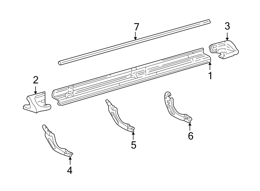 Diagram EXTERIOR TRIM. for your 2021 Toyota Highlander  Hybrid LE Sport Utility 