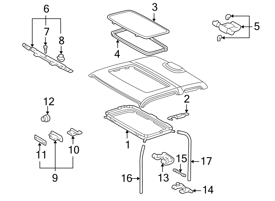 Diagram SUNROOF. for your 2003 Toyota Avalon   