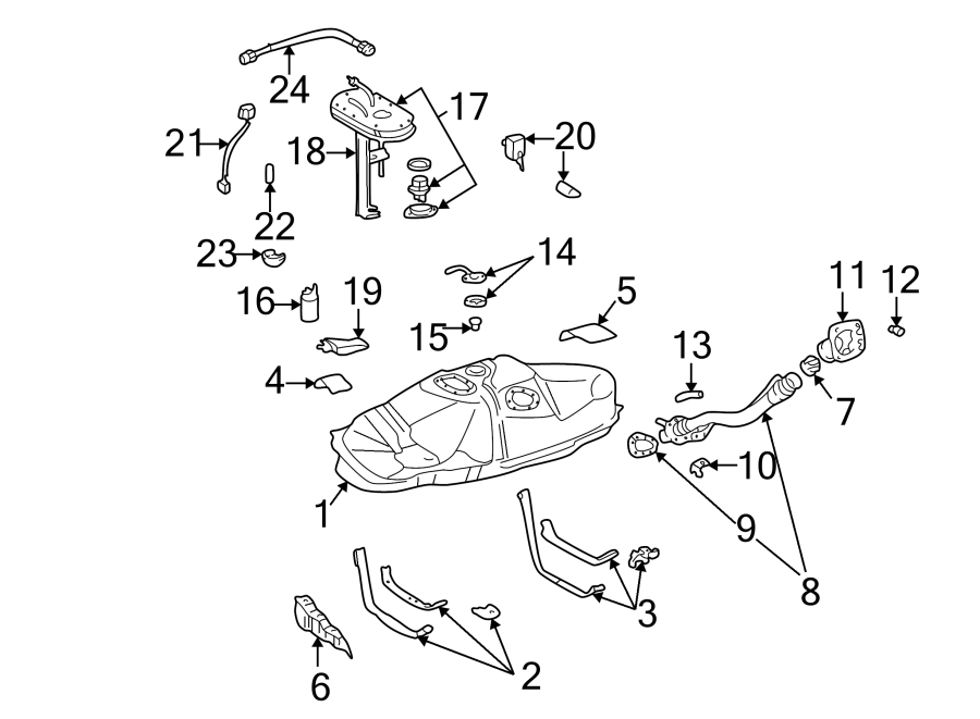 Diagram FUEL SYSTEM COMPONENTS. for your 2016 Toyota Camry 2.5L A/T Special Edition Sedan 