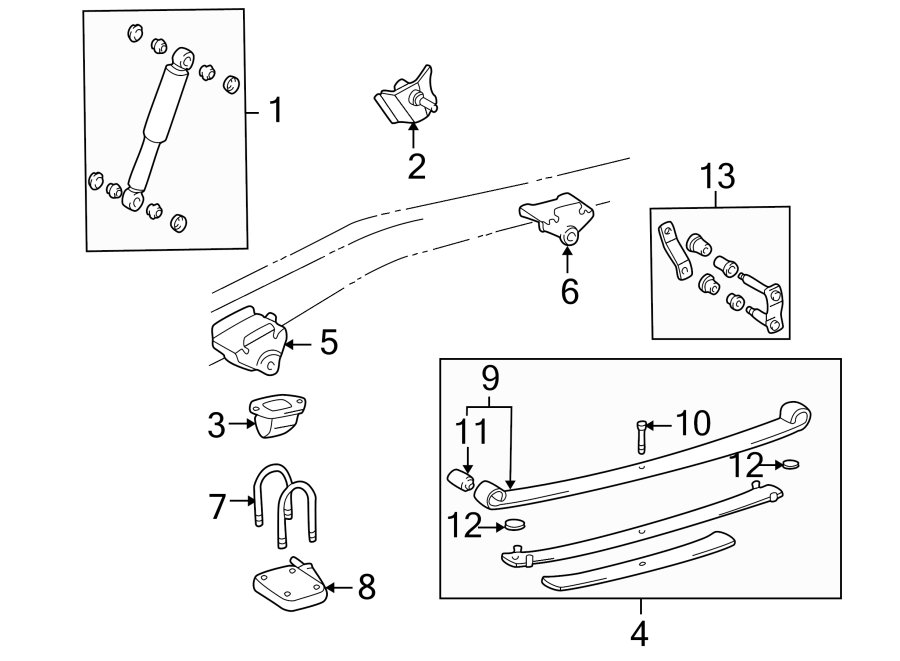 Diagram REAR SUSPENSION. SUSPENSION COMPONENTS. for your Toyota Tacoma  