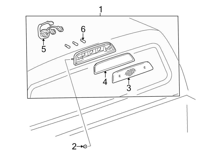 Diagram REAR LAMPS. HIGH MOUNTED STOP LAMP. for your 1994 Toyota PickUp   