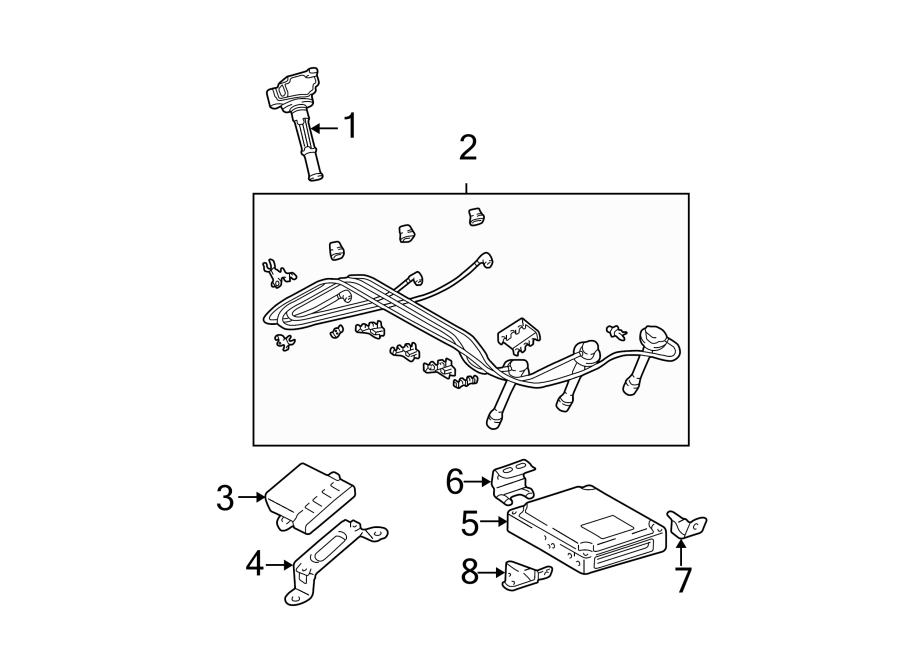 Diagram IGNITION SYSTEM. for your 2003 Toyota Tacoma  Base Crew Cab Pickup Stepside 