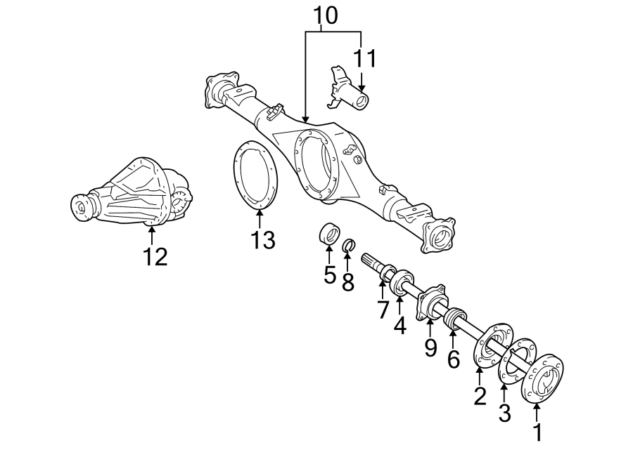 Diagram REAR SUSPENSION. AXLE & DIFFERENTIAL. for your 2003 Toyota Tacoma  S-Runner Extended Cab Pickup Fleetside 