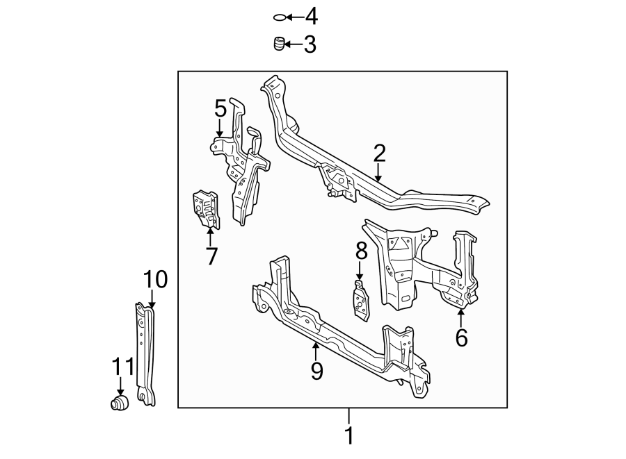 Diagram RADIATOR SUPPORT. for your 2023 Toyota Prius Prime   