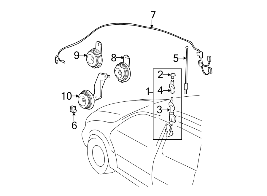 Diagram HORN. for your 2017 Toyota Tundra 4.6L V8 A/T RWD SR Extended Cab Pickup Fleetside 