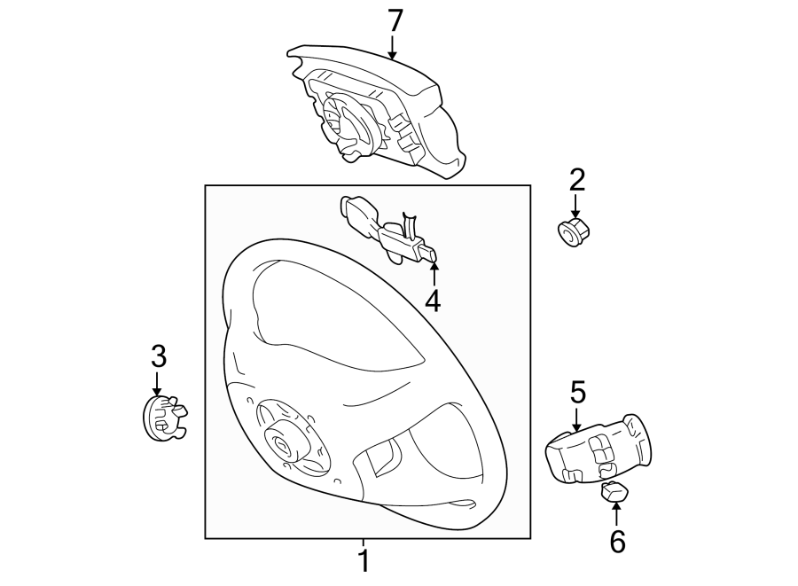 Diagram STEERING WHEEL & TRIM. for your Toyota Sienna  