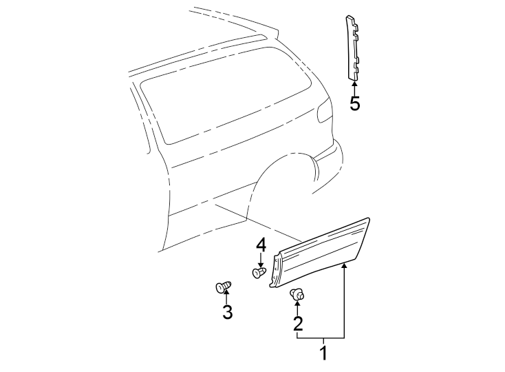 Diagram SIDE PANEL. EXTERIOR TRIM. for your 2017 Toyota Avalon  Hybrid XLE Premium Sedan 