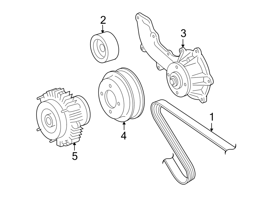 Diagram BELTS & PULLEYS. WATER PUMP. for your 2023 Toyota 4Runner  SR5 Sport Utility 