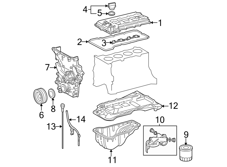 Diagram ENGINE PARTS. for your 2012 Toyota Tundra  Base Extended Cab Pickup Fleetside 