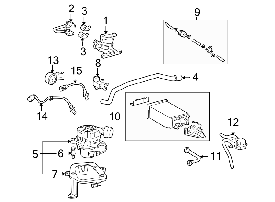 Diagram EMISSION SYSTEM. EMISSION COMPONENTS. for your 2010 Toyota Tacoma  Pre Runner Extended Cab Pickup Fleetside 