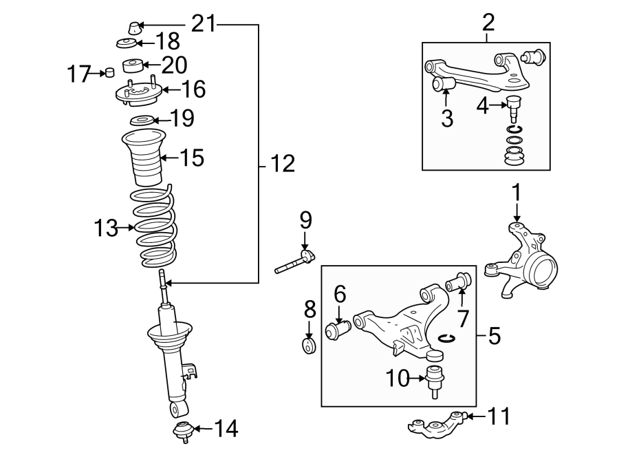 Diagram FRONT SUSPENSION. SUSPENSION COMPONENTS. for your 2020 Toyota Tundra   