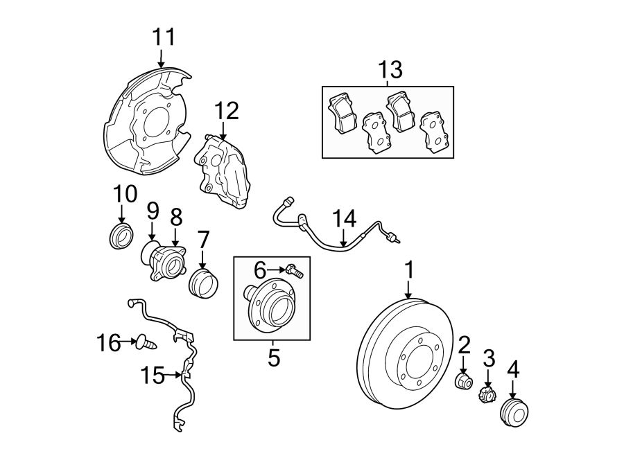 Diagram FRONT SUSPENSION. BRAKE COMPONENTS. for your 2011 Toyota Tacoma 2.7L A/T RWD Base Standard Cab Pickup Fleetside 