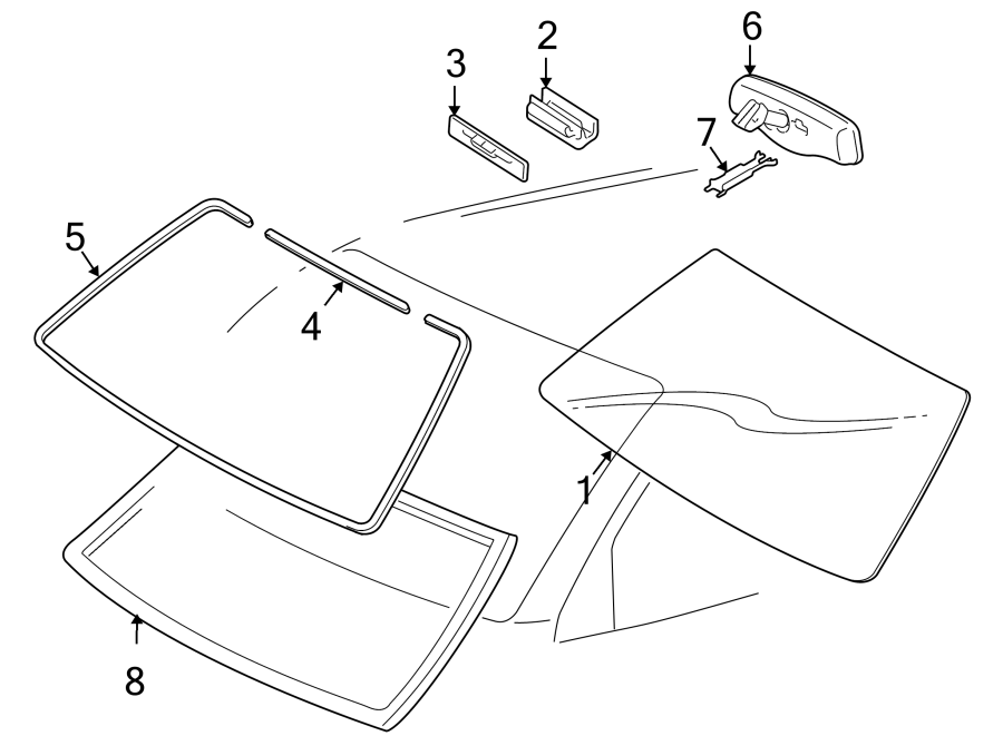 Diagram WINDSHIELD. GLASS. REVEAL MOLDINGS. for your 2003 Toyota Avalon   