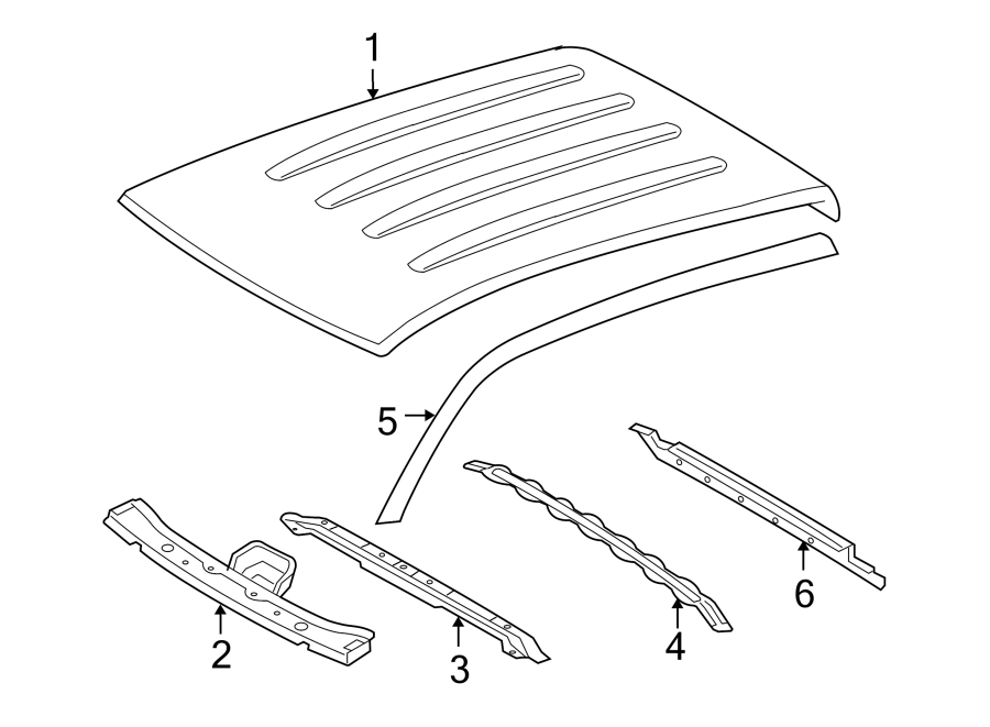 Diagram ROOF & COMPONENTS. for your 2009 Toyota Tacoma  Pre Runner Standard Cab Pickup Fleetside 