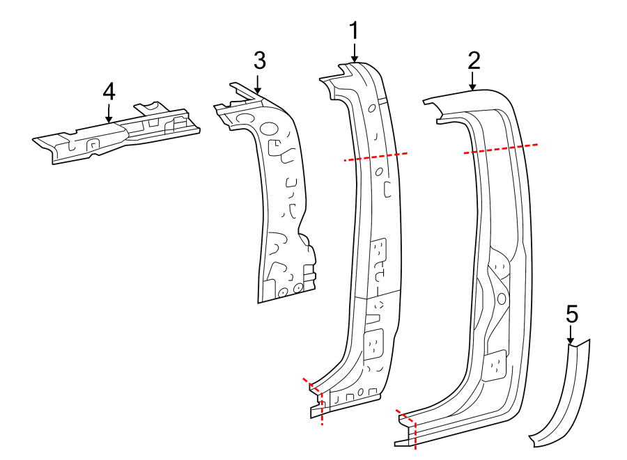 Diagram SIDE PANEL & COMPONENTS. for your Toyota Tacoma  