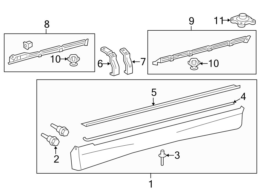 Diagram Cab. Exterior trim. Running board. for your 2006 Toyota RAV4  Sport Sport Utility 