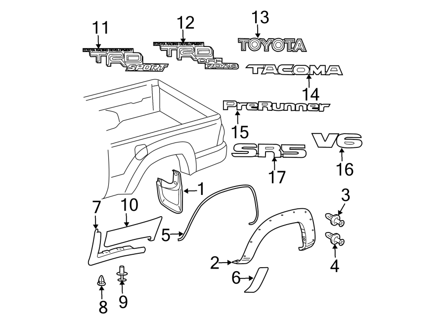 Diagram Pick up box. Exterior trim. for your 2012 Toyota Tundra 4.0L V6 A/T 4WD Base Crew Cab Pickup Fleetside 