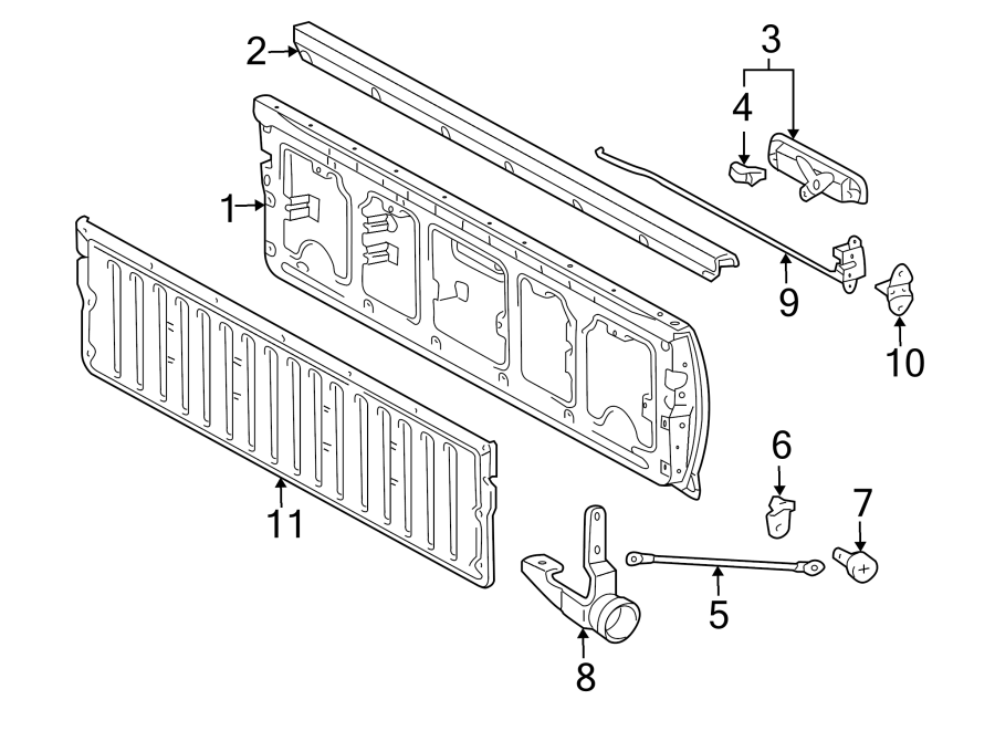 Diagram PICK UP BOX. TAIL GATE. for your 2001 Toyota Avalon   