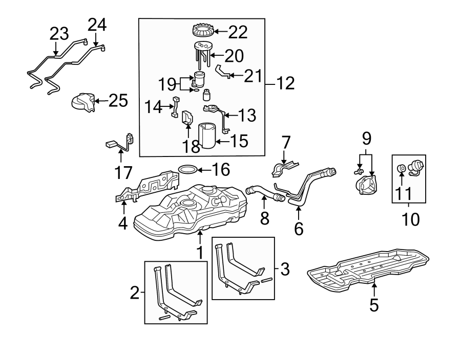 Diagram FUEL SYSTEM COMPONENTS. for your 2001 Toyota 4Runner   