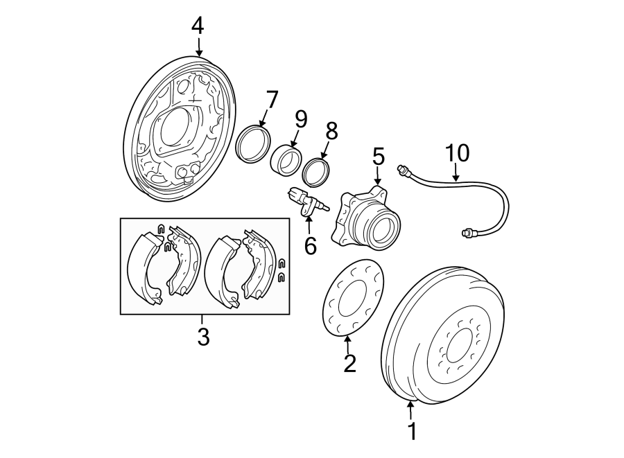 Diagram REAR SUSPENSION. BRAKE COMPONENTS. for your 2006 Toyota Tacoma 2.7L A/T RWD Base Extended Cab Pickup Fleetside 