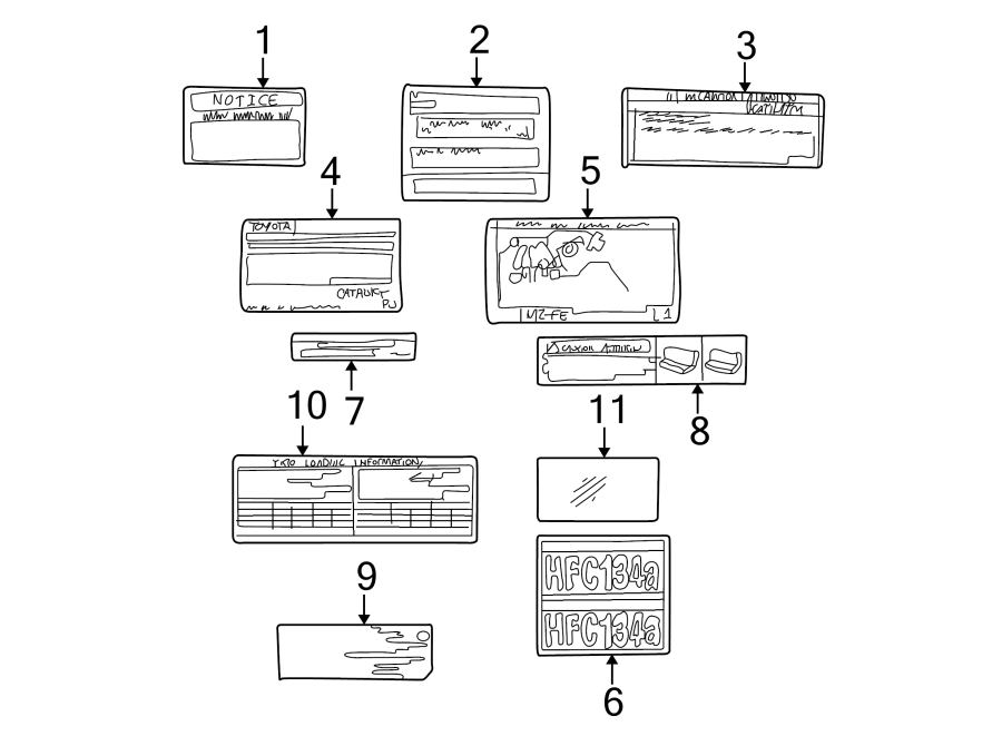 Diagram INFORMATION LABELS. for your 2015 Toyota Camry  XLE SEDAN 