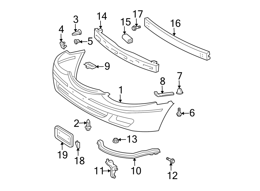 Diagram FRONT BUMPER. BUMPER & COMPONENTS. for your 1997 Toyota Land Cruiser   