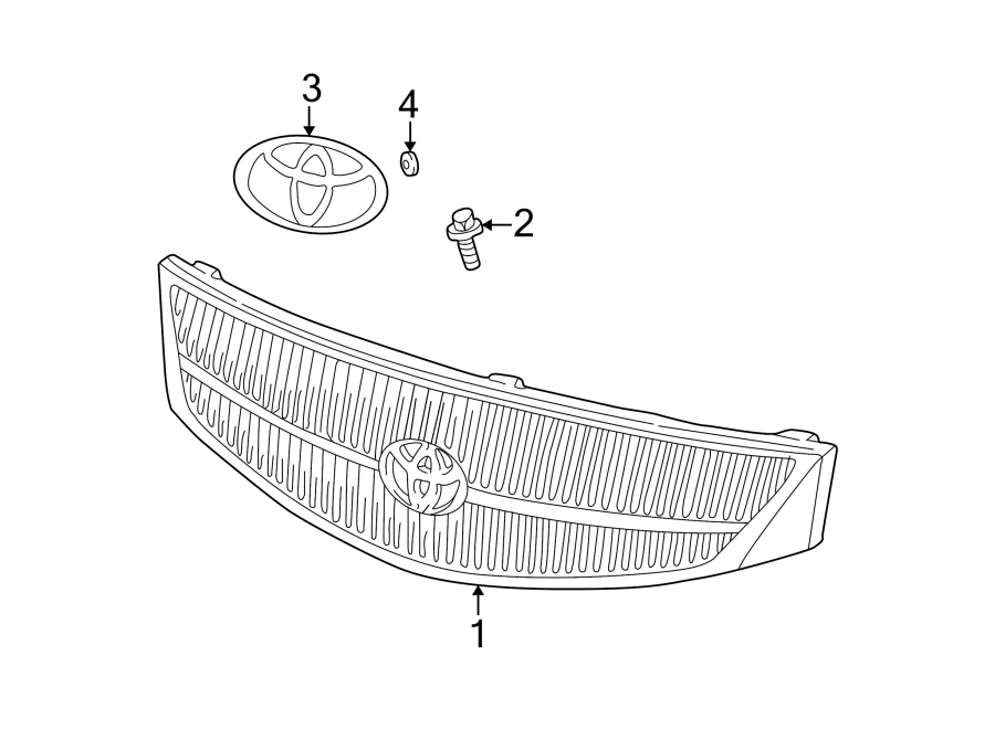 Diagram GRILLE & COMPONENTS. for your 2000 Toyota Solara   