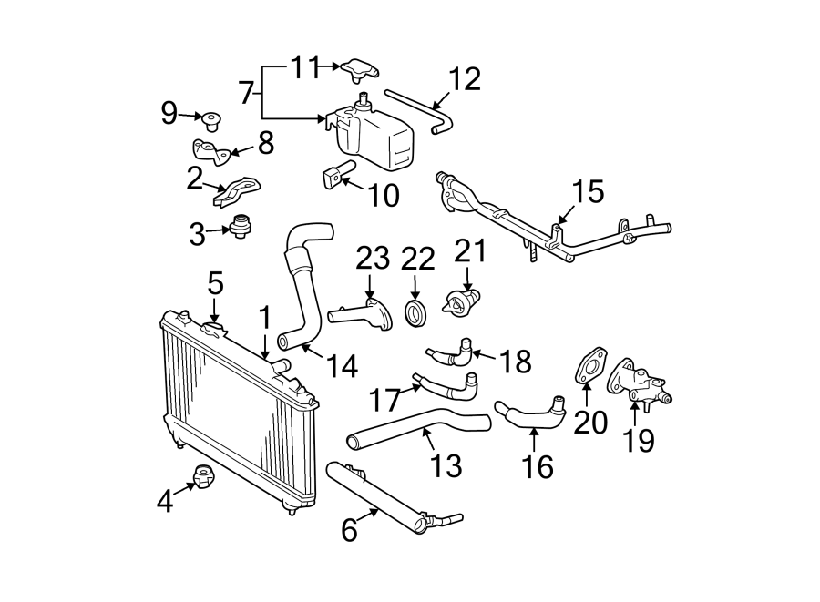 Diagram RADIATOR & COMPONENTS. for your 2012 Toyota Tundra  Platinum Crew Cab Pickup Fleetside 