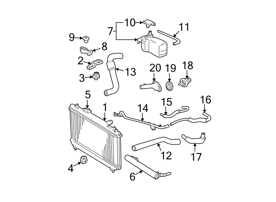 Diagram RADIATOR & COMPONENTS. for your 2011 Toyota RAV4   